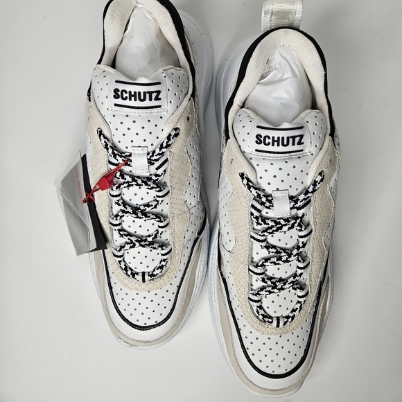 SCHUTZ Kid Suede Nappa and Snake Mix Material Sneaker Size 8.5 New - Picture 6 of 10